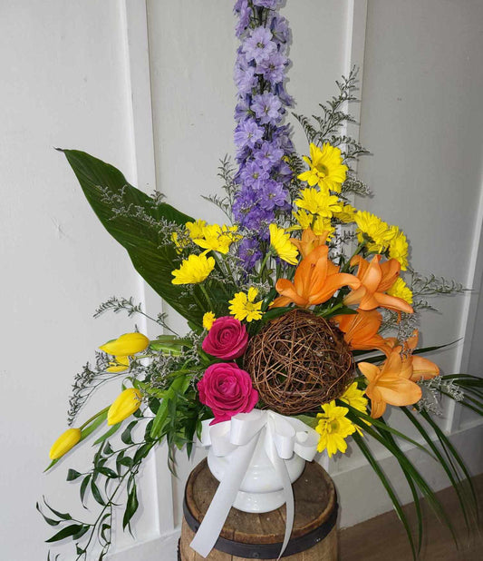 arrangement avec boule de vigne